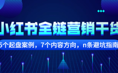 小红书全链营销干货，5个起盘案例，7个内容方向，n条避坑指南