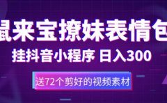 鼠来宝撩妹表情包，通过抖音小程序变现，日入300+（包含72个动画视频素材）