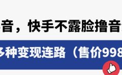 抖音,快手不露脸撸音浪项目,多种变现连路(售价998)