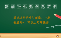 高端手机壳创意定制,项目正处于蓝海,每单收益30+,可以上矩阵操作