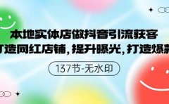本地实体店做抖音引流获客，打造网红店铺，提升曝光，打造爆款-137节无水印