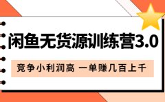 闲鱼无货源训练营3.0:竞争小利润高 一单赚几百上千(教程+手册)第3次更新