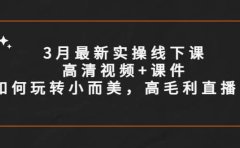 3月最新实操线下课高清视频+课件，如何玩转小而美，高毛利直播间