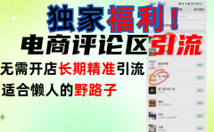 简单有效长期引流，电商评论引流法，无需开店长期精准引流，适合懒人干就完了！