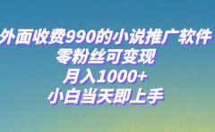 小说推广软件,零粉丝可变现,月入1000+,小白当天即上手【附189G素材】