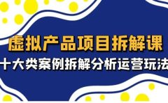 虚拟产品项目拆解课，十大类案例拆解分析运营玩法（11节课）