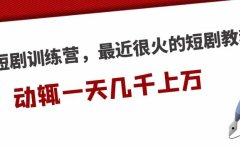 短剧训练营，最近很火的短剧教程