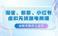 淘宝、多多、小红书-虚拟无货源电商课（3套课程）