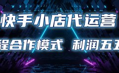 快手小店代运营 限时托管计划合作模式 利润五五分成