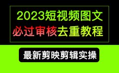 2023短视频和图文必过审核去重教程,剪映剪辑去重方法汇总实操,搬运必学