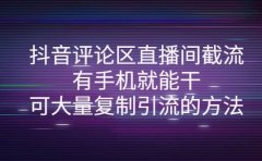 抖音评论区直播间截流,有手机就能干,可大量复制引流的方法