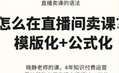 晓静老师-直播卖课的语法课,直播间卖课模版化+公式化卖课变现