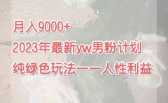 月入9000+2023年9月最新yw男粉计划绿色玩法——人性之利益