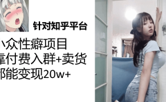 知乎小众性癖项目，Lsp的钱才是最好赚的，付费建群+卖货变现20w