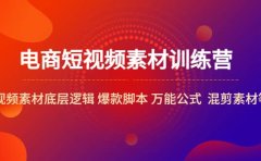 电商短视频素材训练营：短视频素材底层逻辑 爆款脚本 万能公式 混剪素材等