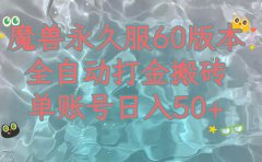 魔兽永久60服全新玩法,收益稳定单机日入200+,可以多开矩阵操作。