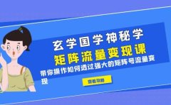玄学国学神秘学矩阵·流量变现课,带你操作如何透过强大的矩阵号流量变现