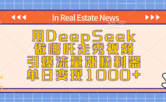 用DeepSeek做哪吒走秀视频，引爆流量涨粉利器，单日变现1000+