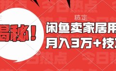 揭秘!闲鱼卖家居用品月入3w技巧