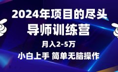 2024年做项目的尽头是导师训练营,互联网最牛逼的项目没有之一,月入3-5...
