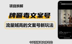 2023抖音快手毒文案新玩法，牌匾文案号，起号快易变现