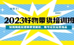 2023好物带货培训班：短视频底层逻辑带货解析，账号定位运营选品