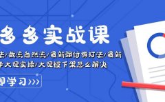拼多多·实战课：万人团玩法/截流自然流/最新强付费打法/最新原价卡大促..