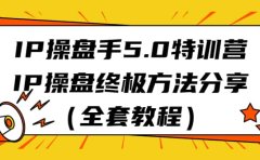 IP操盘手5.0特训营，IP操盘终极方法分享（全套教程）
