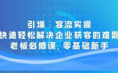 引爆·客流实操:快速轻松解决企业获客的难题,老板必修课,零基础新手