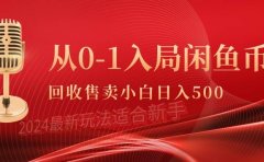 从0-1入局闲鱼币回收售卖,当天收入500+