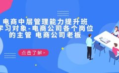 电商·中层管理能力提升班,学习对象-电商公司各个岗位的主管 电商公司老板