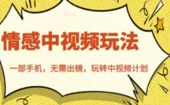北北情感中视频玩法，一部手机，无需出镜，玩转中视频计划