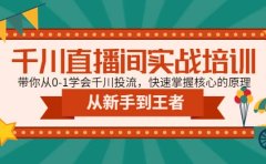 千川直播间实战培训：带你从0-1学会千川投流，快速掌握核心的原理