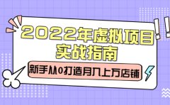 2022年虚拟项目实战指南，新手从0打造月入上万店铺【视频课程】