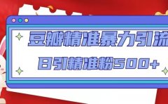豆瓣精准暴力引流,日引精准粉500+【12视频课】