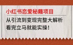 小红书恋爱秘籍项目，看完立马就能实操