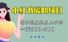 一天300-500!新手朋友极易上手的《小红书援助项目》,绝对值得大家一试
