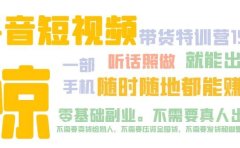 抖音短视频·带货特训营15期 一部手机 听话照做 就能出单