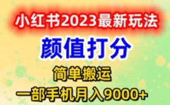 最新小红书颜值打分玩法,日入300+闭环玩法