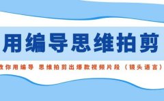 用编导的思维拍剪，教你用编导 思维拍剪出爆款视频片段（镜头语言）