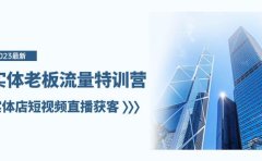 实体老板-流量特训营，实体店短视频直播获客（6节课）