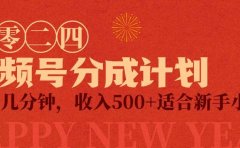 视频号创作者分成计划,每天几分钟,收入500+,小而美项目