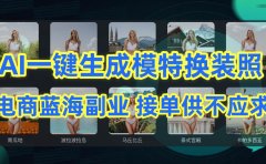 AI制作一键生成模特换装照,电商蓝海副业供不应求
