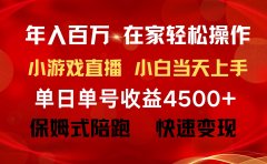 年入百万 普通人翻身项目 ,月收益15万+,不用露脸只说话直播找茬类小游...