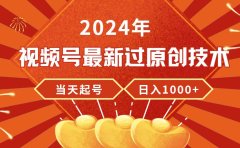 2024年视频号最新过原创技术,当天起号,收入稳定,日入1000+