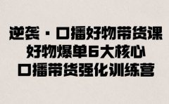 逆袭·口播好物带货课,好物爆单6大核心,口播带货强化训练营