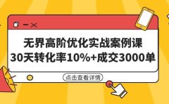 无界高阶优化实战案例课,30天转化率10%+成交3000单(8节课)