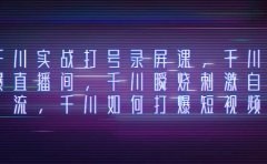 千川实战打号录屏课，千川打爆直播间，千川瞬烧刺激自然流，千川如何打爆短视频
