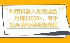 利用机器人视频掘金月赚12000+,有手就会落地保姆级教程
