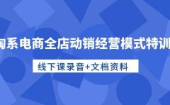 淘系电商全店动销经营模式特训营,线下课录音+文档资料